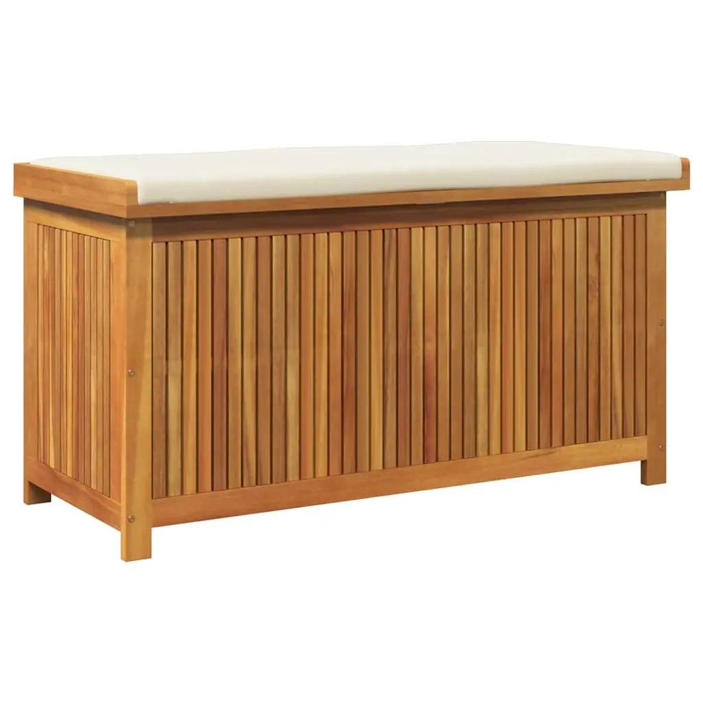 Outdoor Storage Box Solid Acacia Wood 113x50x60.5cm Brown Garden Cushion Organiser