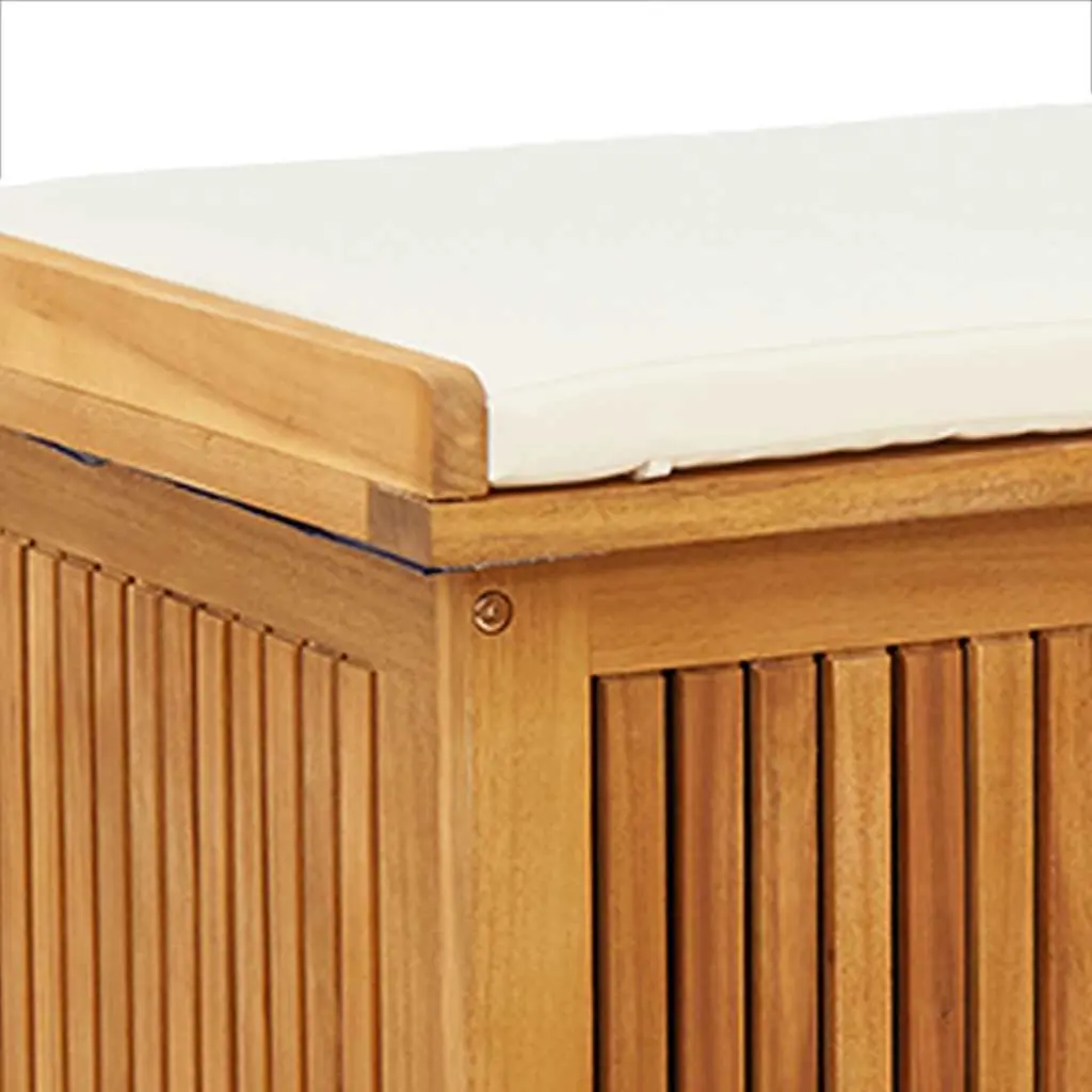 Outdoor Storage Box Solid Acacia Wood 113x50x60.5cm Brown Garden Cushion Organiser