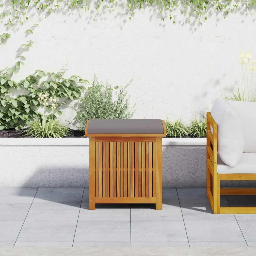Outdoor Cushion Storage Box 60x50x61cm Solid Wood Acacia Brown Garden Furniture