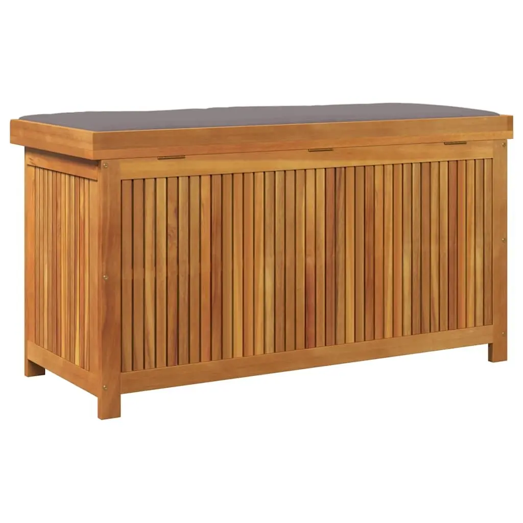 Outdoor Storage Box Solid Acacia Wood Brown 113x50x60.5cm for Cushions and Garden Items