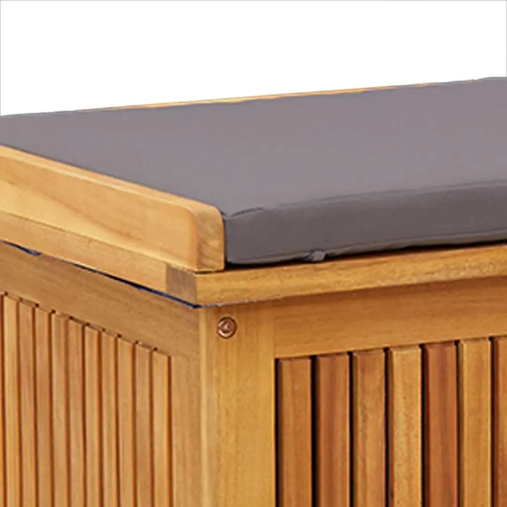 Outdoor Storage Box Solid Acacia Wood Brown 113x50x60.5cm for Cushions and Garden Items