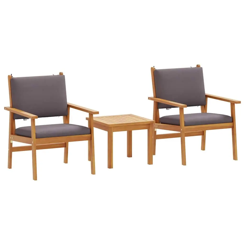 Outdoor Sofa Set Solid Acacia Wood 3 Piece Anthracite Patio Furniture