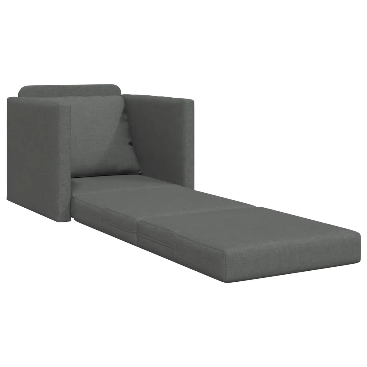 Floor Sofa Bed Metal and Plywood 60cm Grey Fabric Modern Minimalist