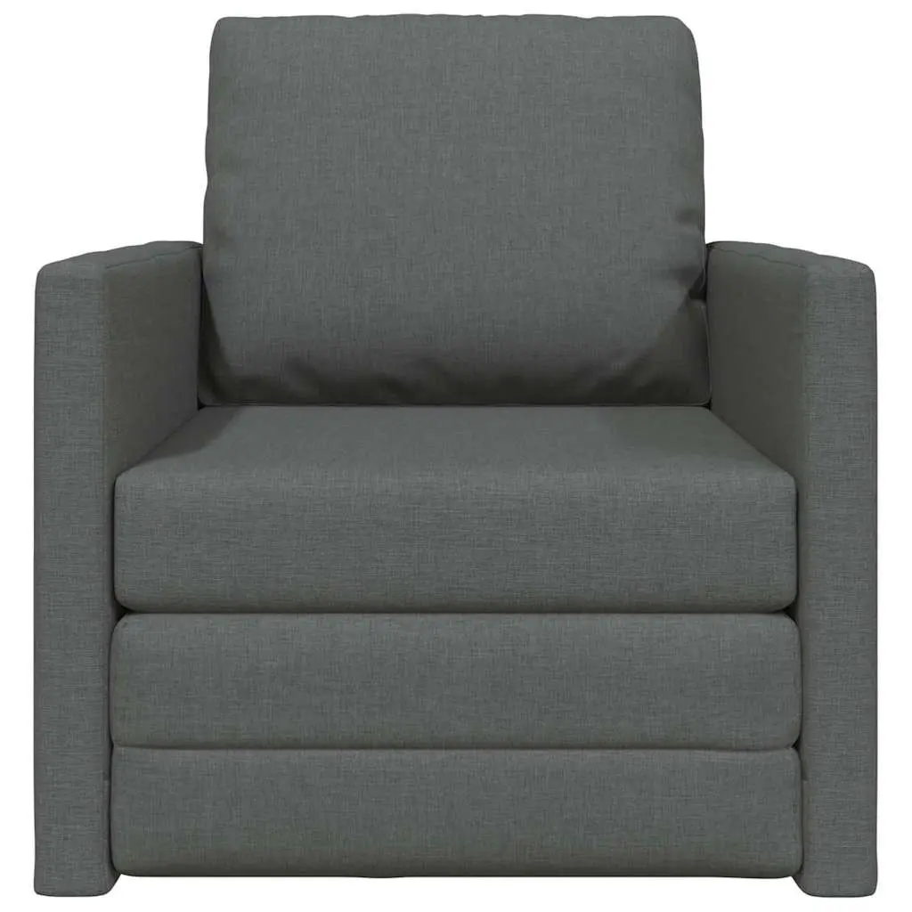 Floor Sofa Bed Metal and Plywood 60cm Grey Fabric Modern Minimalist