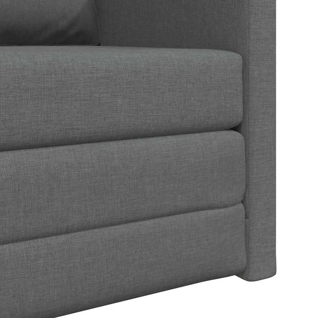 Floor Sofa Bed Metal and Plywood 60cm Grey Fabric Modern Minimalist