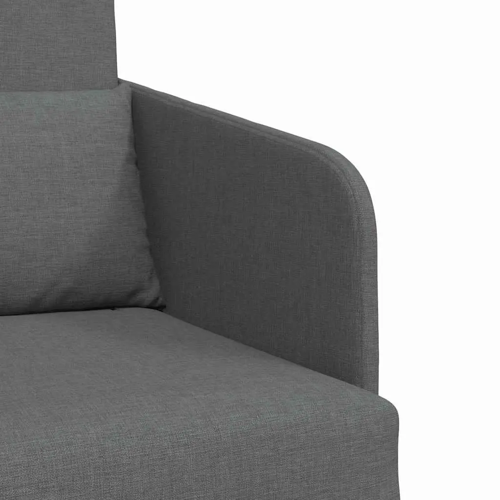 Sofa Bed Fabric Grey 65 x 80 x 83 cm Metal and Plywood Construction Modern Convertible Furniture