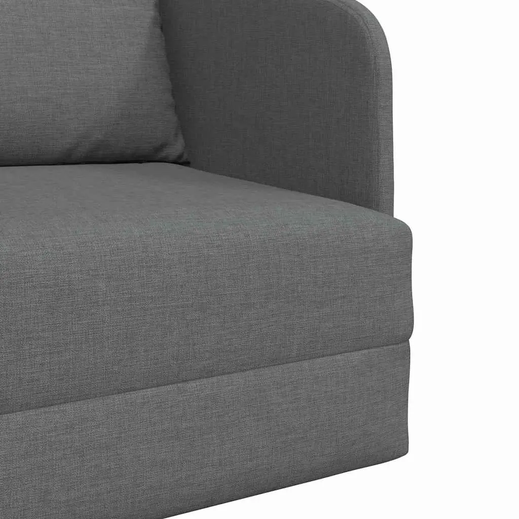 Sofa Bed Fabric Grey 65 x 80 x 83 cm Metal and Plywood Construction Modern Convertible Furniture