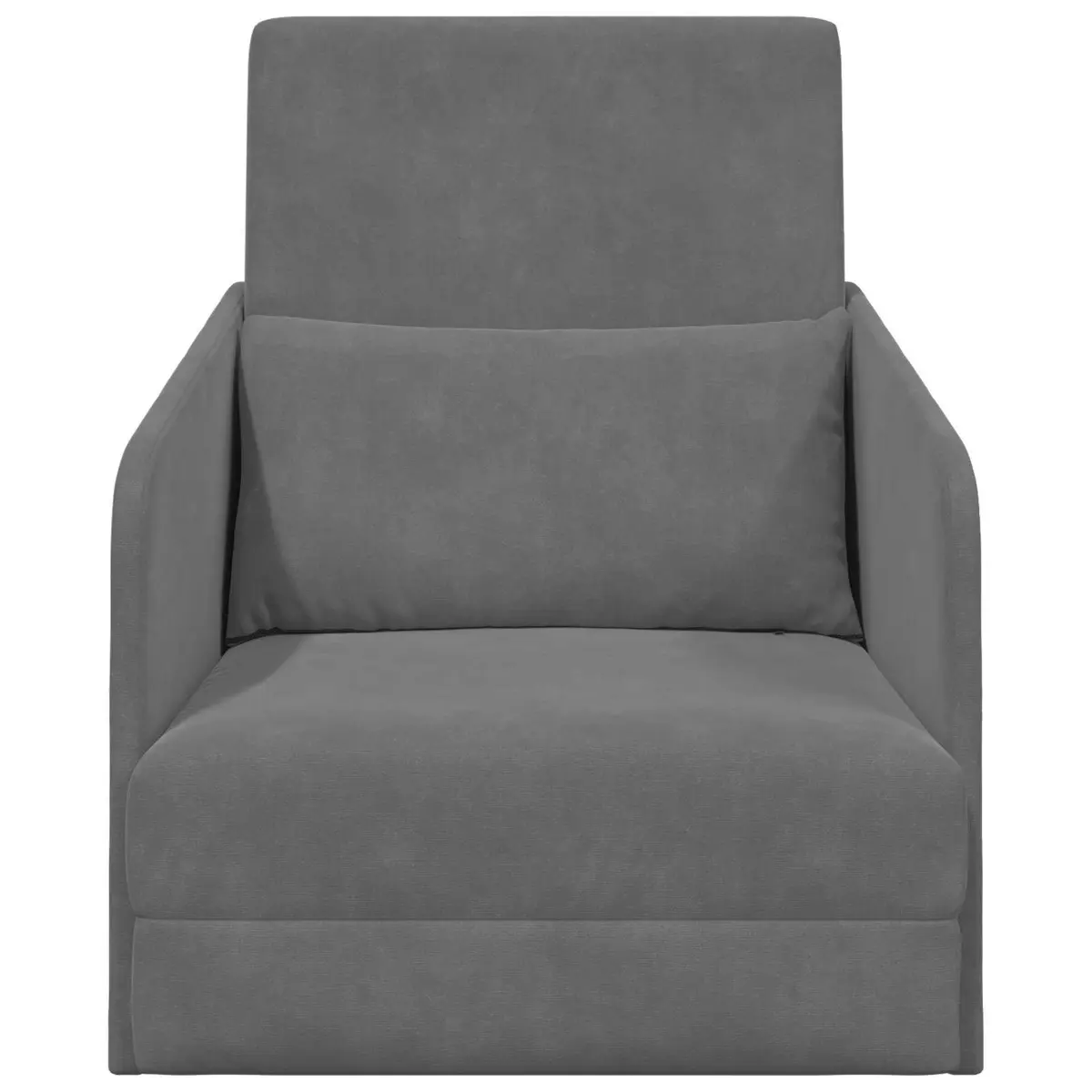 Sofa Bed Velvet Grey Convertible Lounge Furniture 65 x 80 x 83 cm