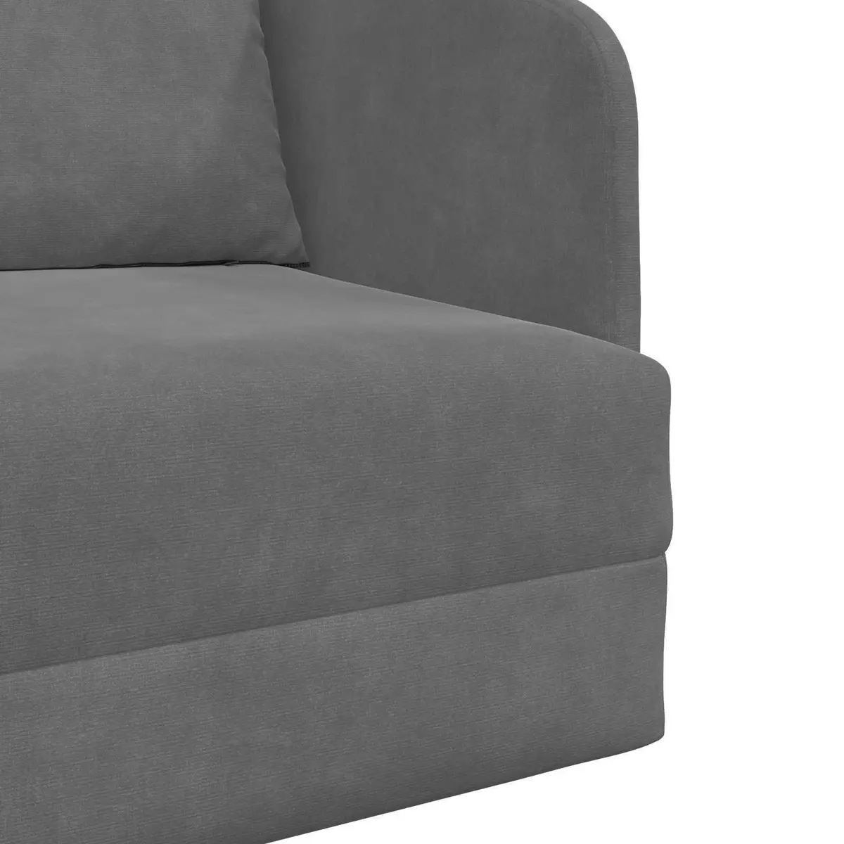 Sofa Bed Velvet Grey Convertible Lounge Furniture 65 x 80 x 83 cm