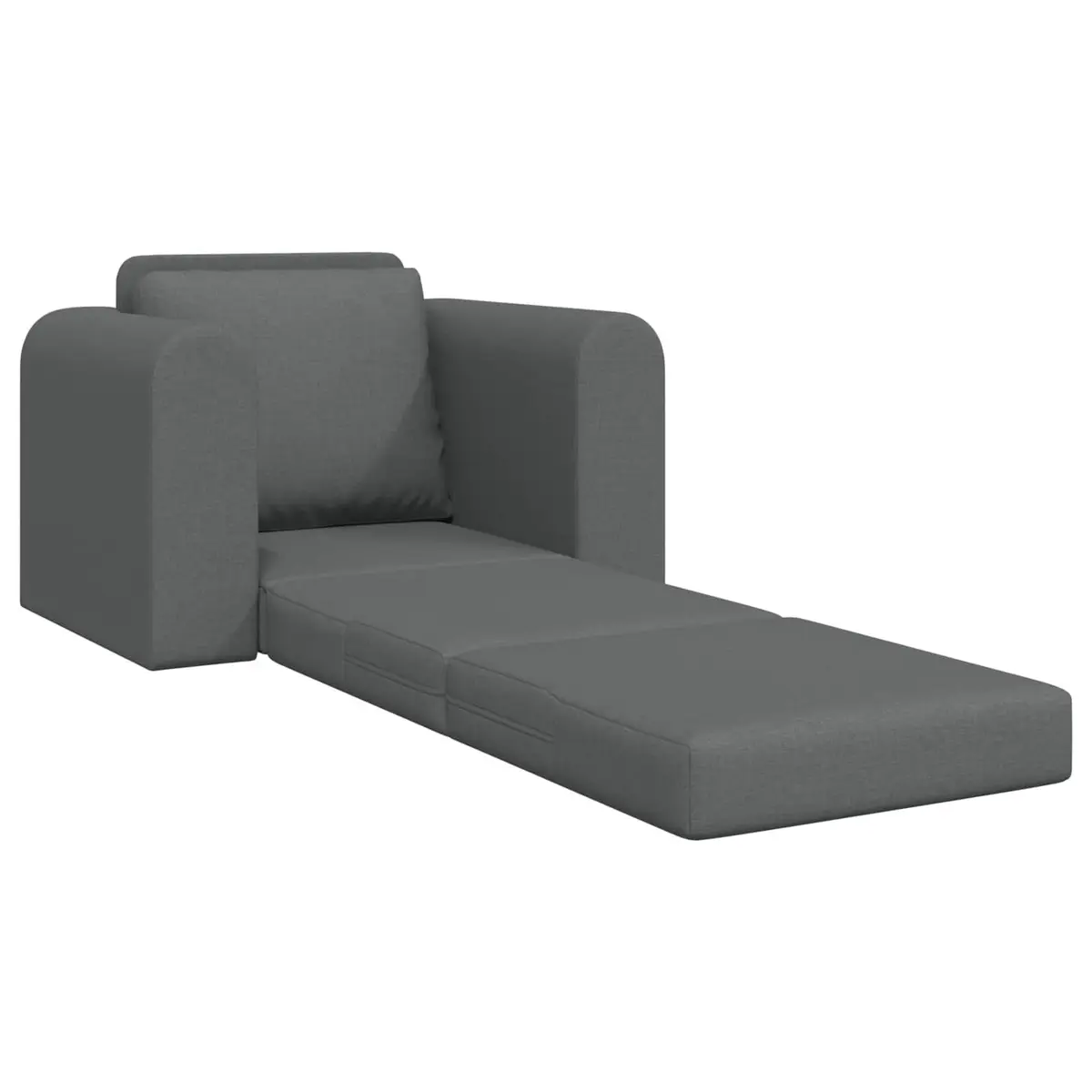 Sofa Bed Grey Convertible Fabric 98cm x 71cm x 83cm