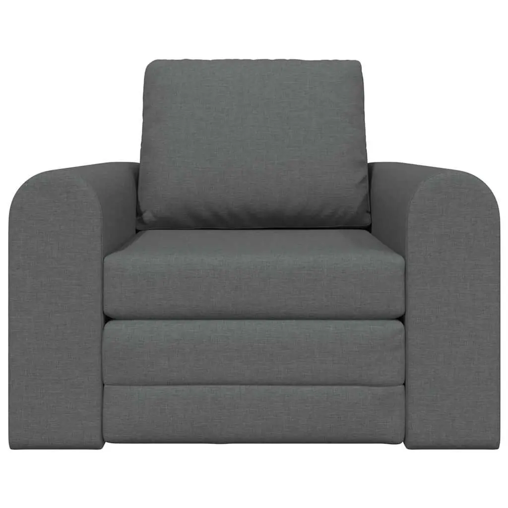 Sofa Bed Grey Convertible Fabric 98cm x 71cm x 83cm