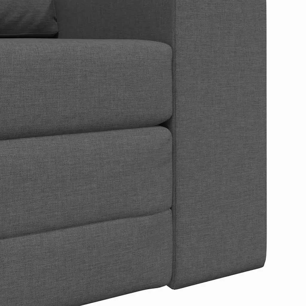 Sofa Bed Grey Convertible Fabric 98cm x 71cm x 83cm