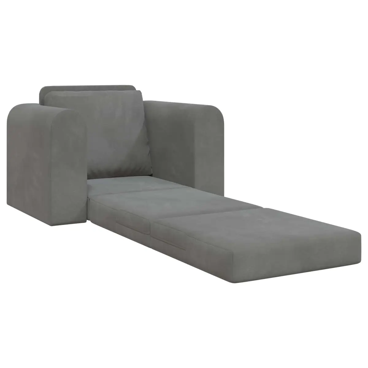 Convertible Couch Dark Grey Velvet Compact Modern Sofa Bed for Living Room or Guest Space
