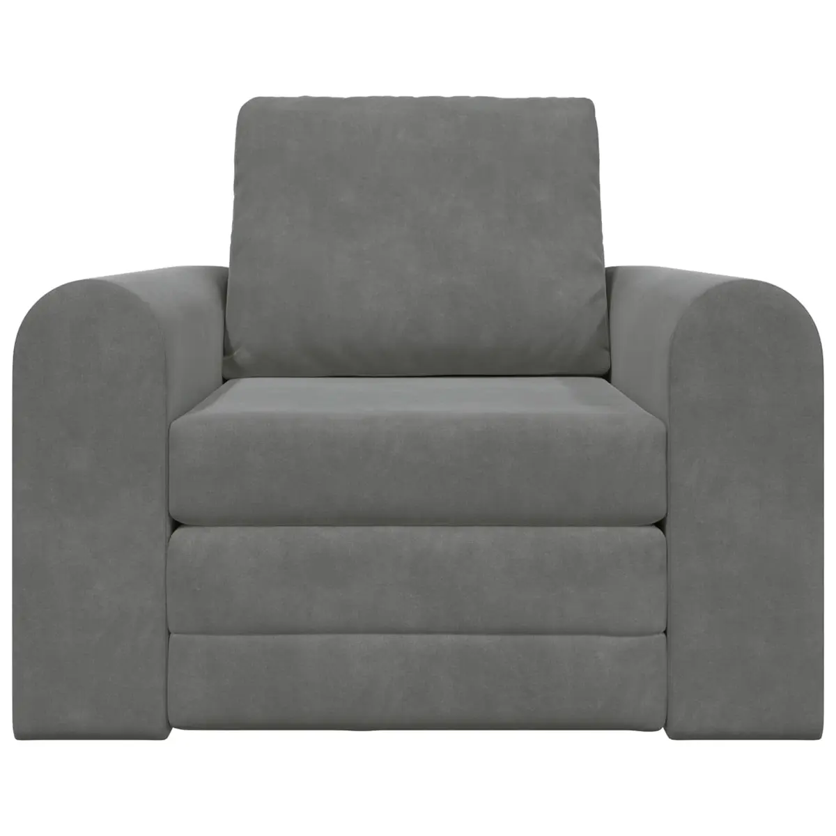 Convertible Couch Dark Grey Velvet Compact Modern Sofa Bed for Living Room or Guest Space