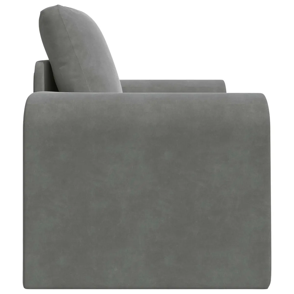 Convertible Couch Dark Grey Velvet Compact Modern Sofa Bed for Living Room or Guest Space