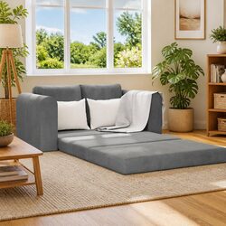 Practical Grey Velvet Sofa Bed for Everyday Use