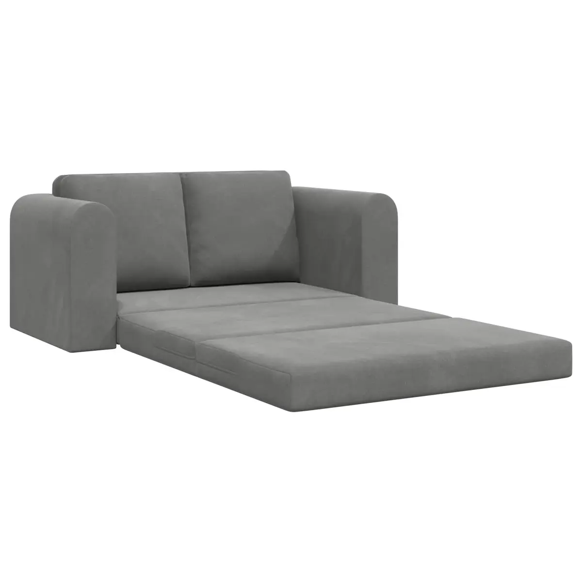Sofa Bed Velvet Grey 148x71x83cm Convertible Couch Modern Living Room Guest