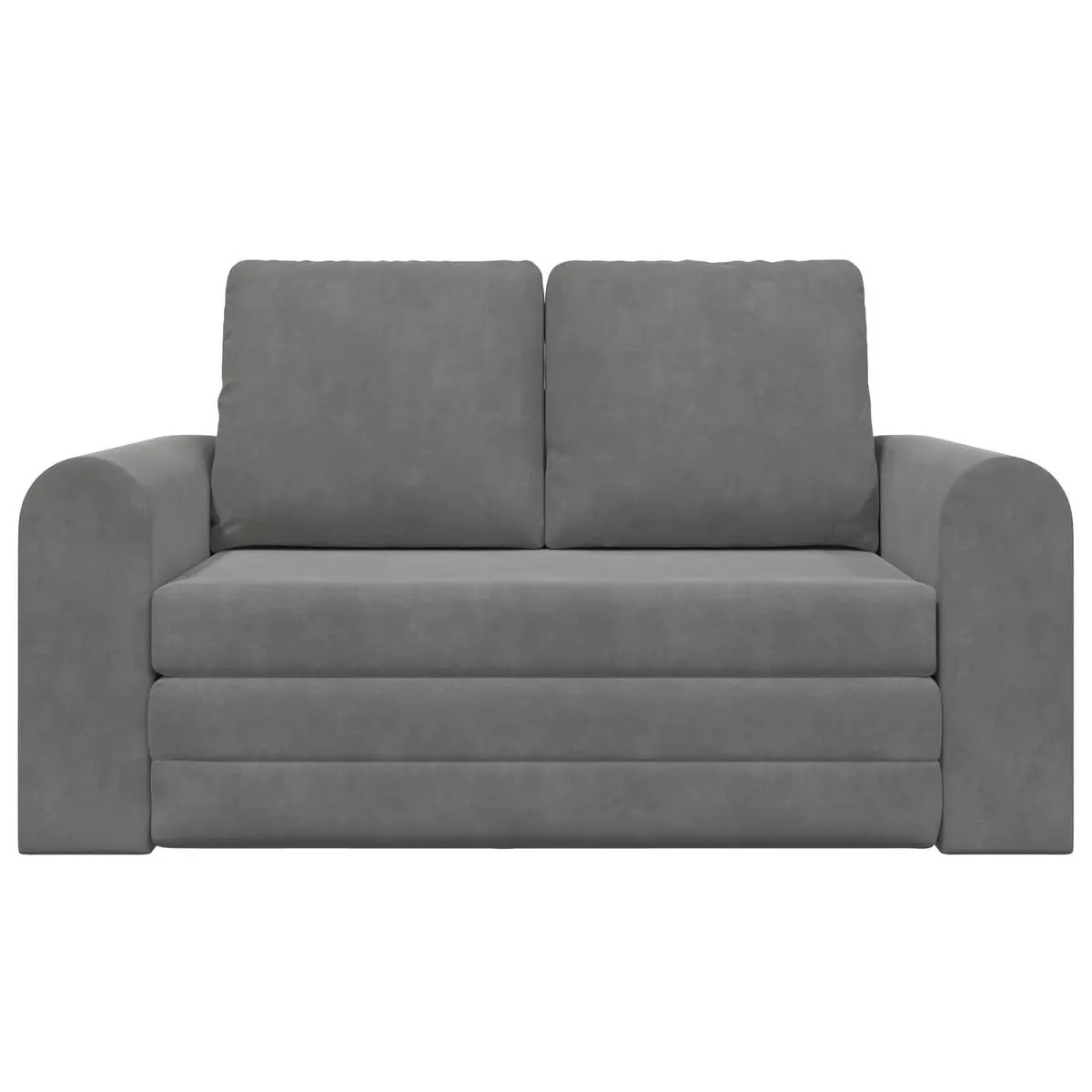 Sofa Bed Velvet Grey 148x71x83cm Convertible Couch Modern Living Room Guest