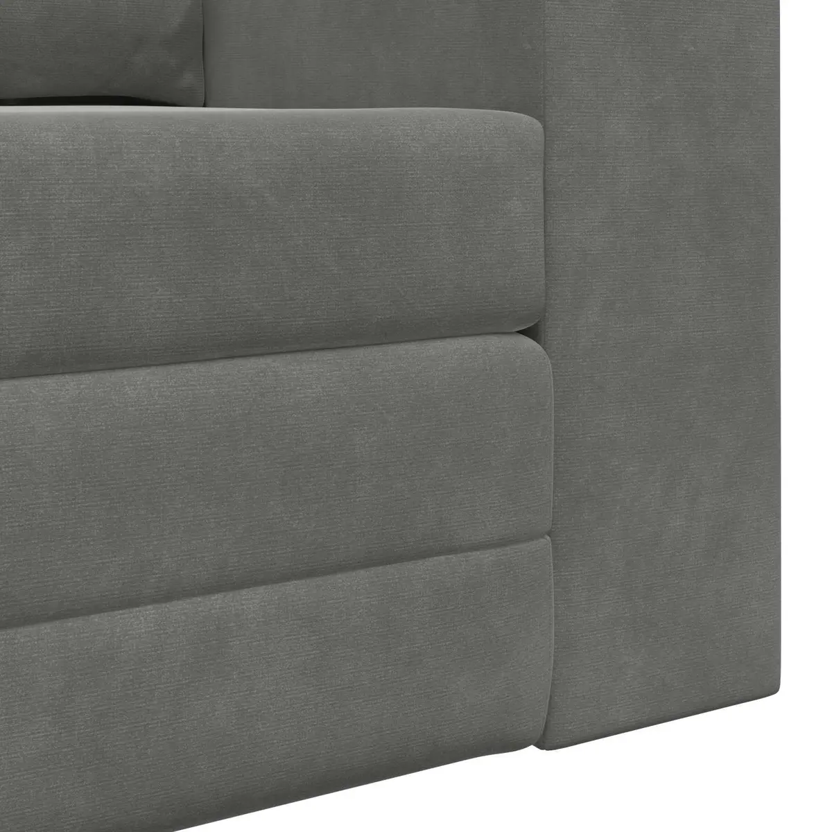 Sofa Bed Velvet Grey 148x71x83cm Convertible Couch Modern Living Room Guest