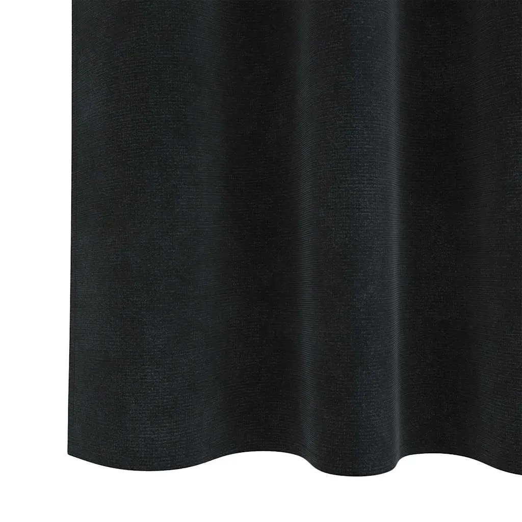 Velvet Blackout Curtains 140 x 225 cm 2 Pieces Black Light Blocking Window Treatment