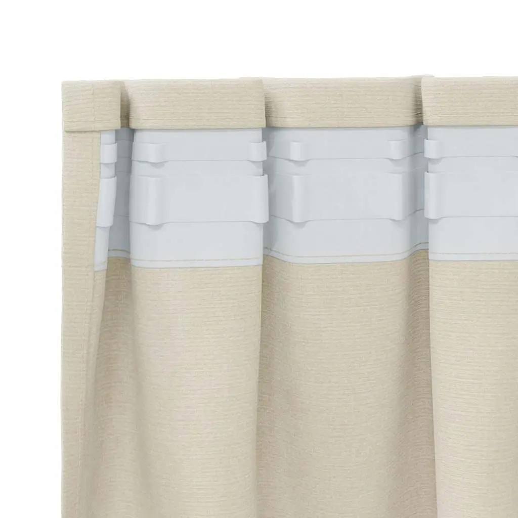 Velvet Curtains 140 x 225 cm Cream 2 pcs Blackout Window Drapes