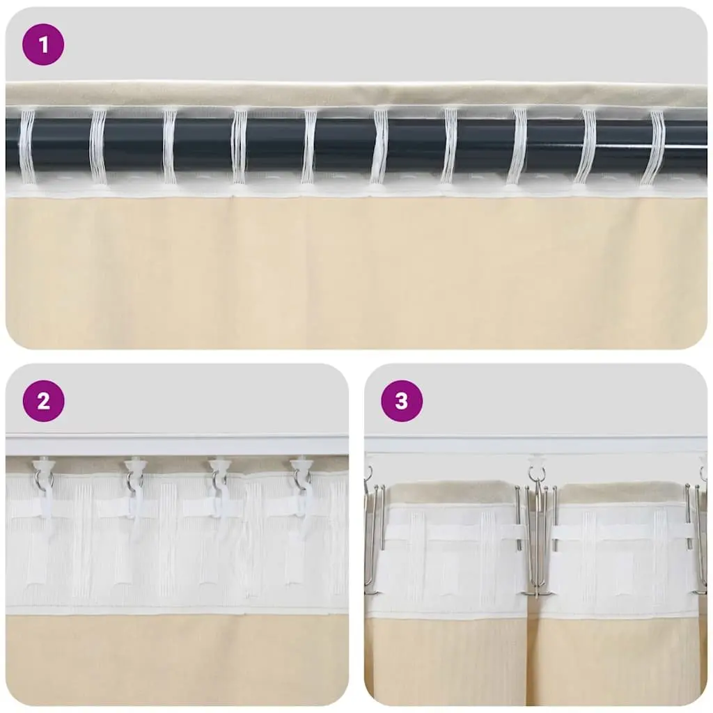 Velvet Curtains 140 x 225 cm Cream 2 pcs Blackout Window Drapes