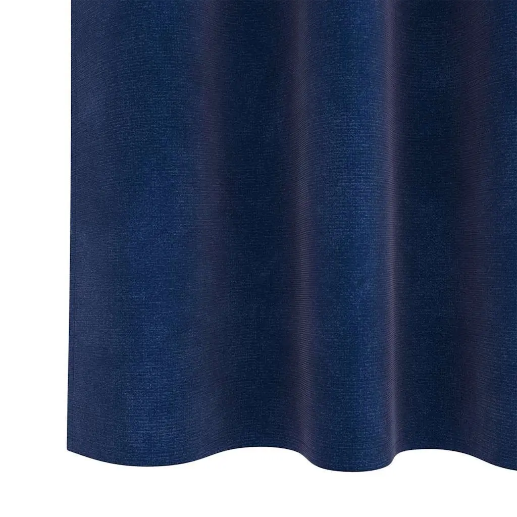 Dark Blue Velvet Blackout Curtains 140 x 245 cm 2 Piece Light Blocking Window Drapes