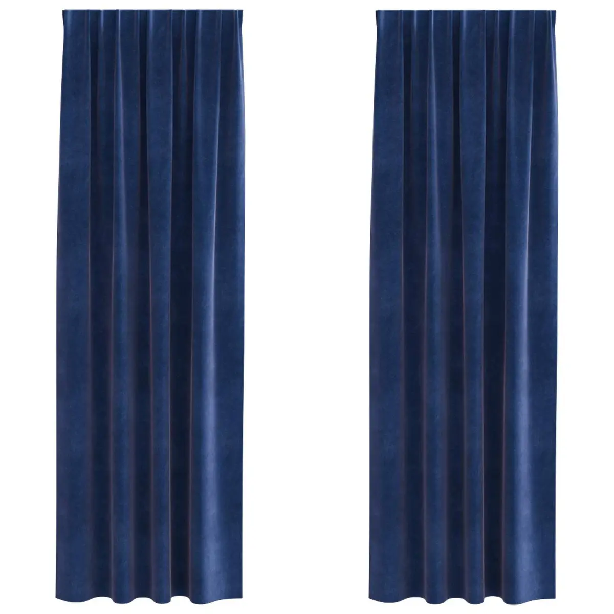 Velvet Curtains Dark Blue 140 x 260 cm 2 pcs Blackout Window Drapes