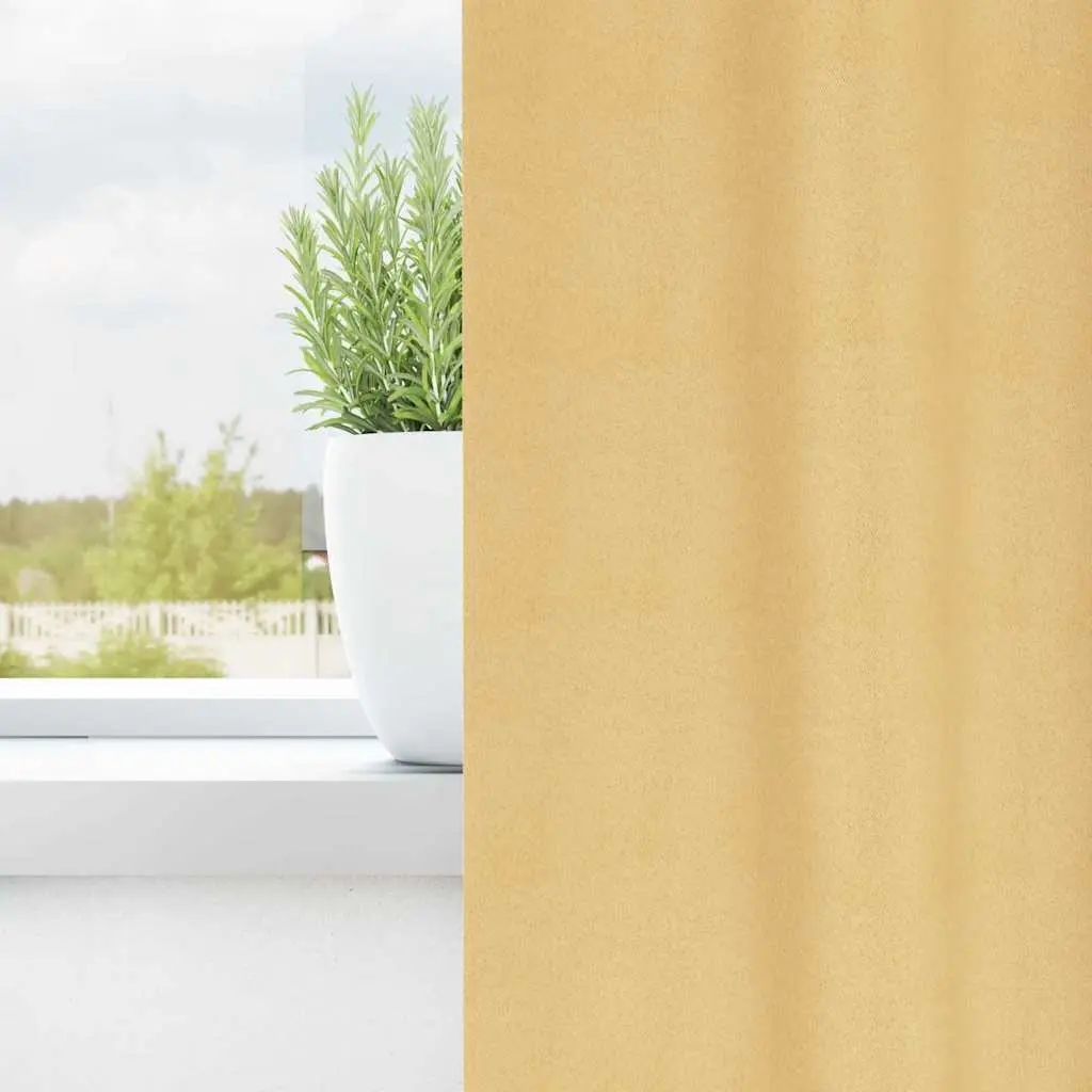 Beige Blackout Curtains with Rings 245 x 140 cm