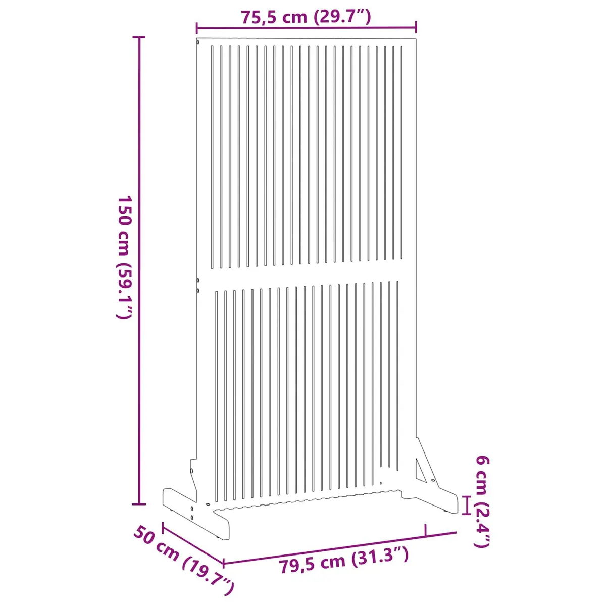 Folding Privacy Screen Solid Acacia Wood 150cm Brown Indoor Outdoor