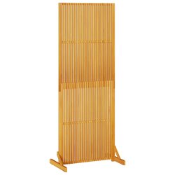 Practical Folding Privacy Screen in Brown Acacia Wood 200cm