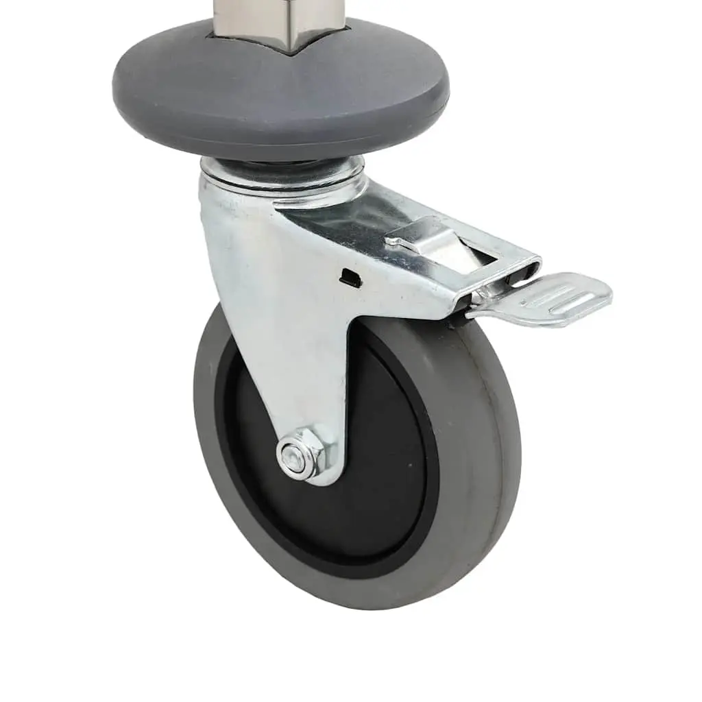 Kitchen Trolley Silver Stainless Steel 39x55x87cm with 6 GN Container Slots for Catering