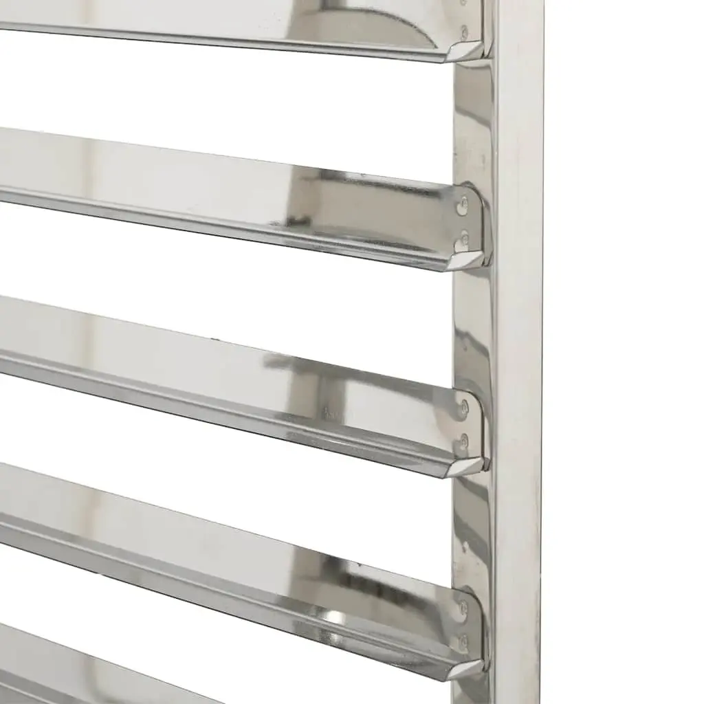 Kitchen Trolley Silver Stainless Steel 39x55x87cm with 6 GN Container Slots for Catering