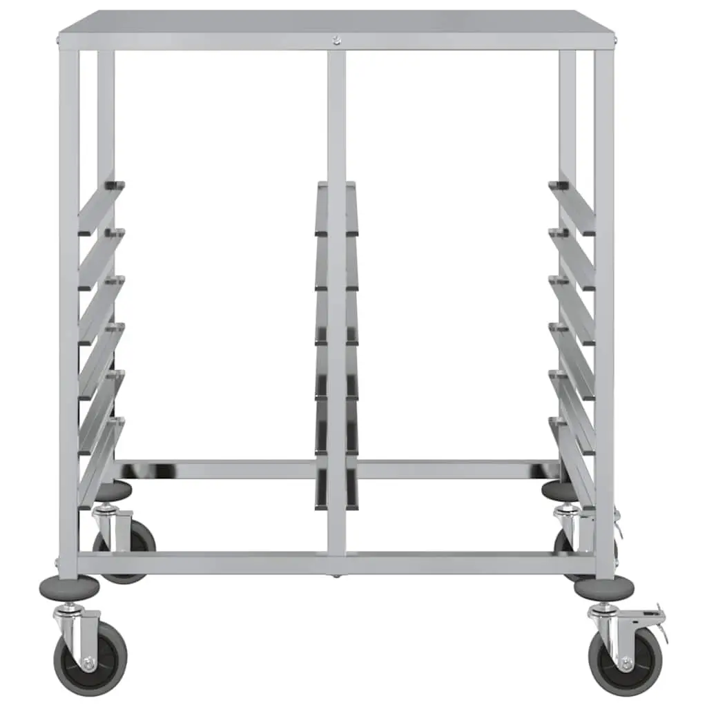 Tray Trolley Kitchen Dining Service Cart GN Containers Stainless Steel Silver