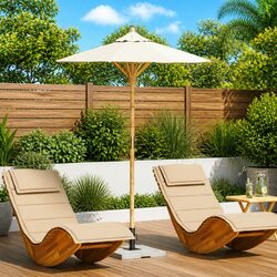 Practical Round Cream White Umbrella for Your Outdoor Needs