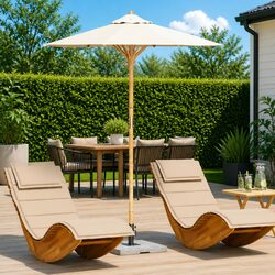 Practical Cream White Patio Umbrella for Outdoor Use