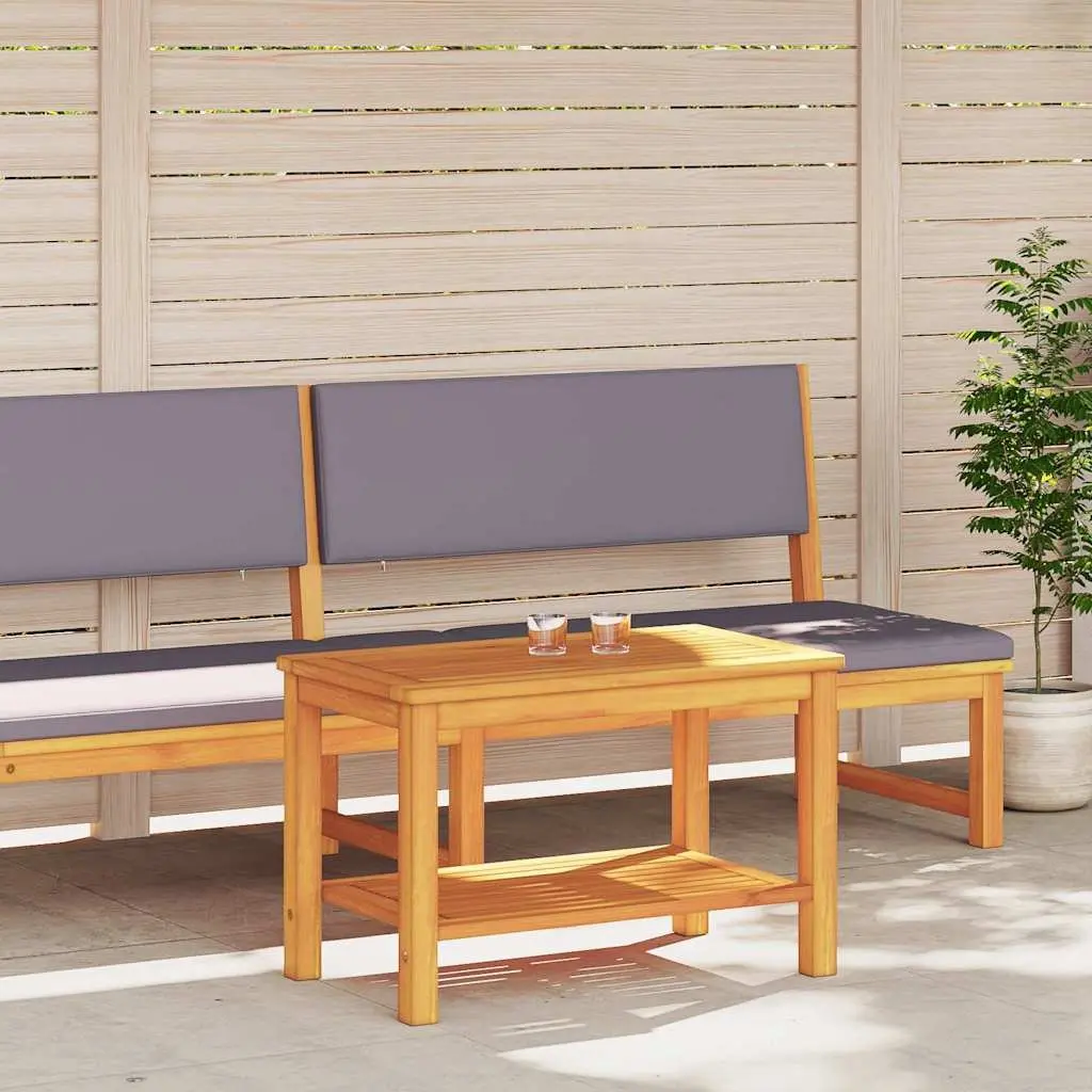 Solid Acacia Wood Side Table Brown Rustic Accent Table for Garden Patio Indoor