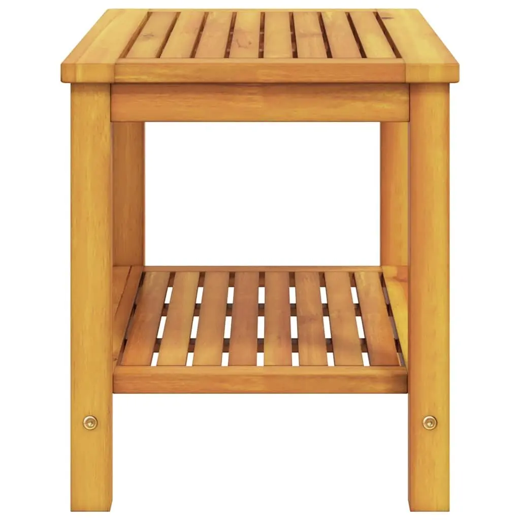 Solid Acacia Wood Side Table Brown Rustic Accent Table for Garden Patio Indoor