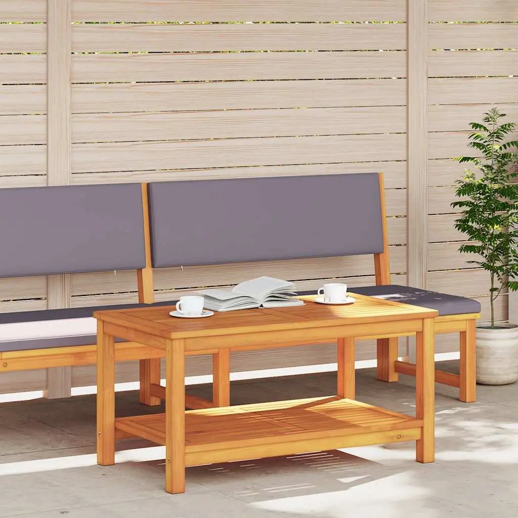 Solid Acacia Wood Side Table 90x50x45cm Garden Patio Accent Rustic Brown