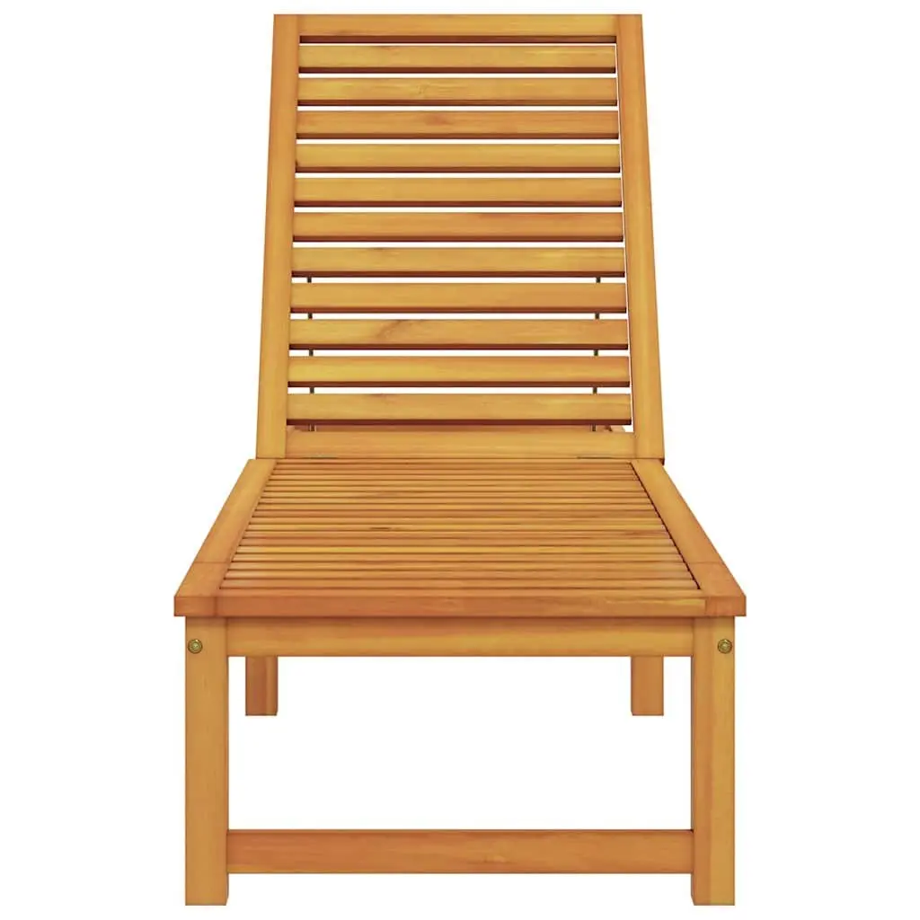 Sun Lounger Reclining Chair Acacia Wood 202 x 53 x 89 cm Brown