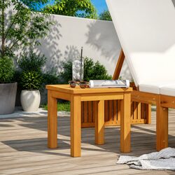 Practical Square Side Table in Solid Acacia Wood
