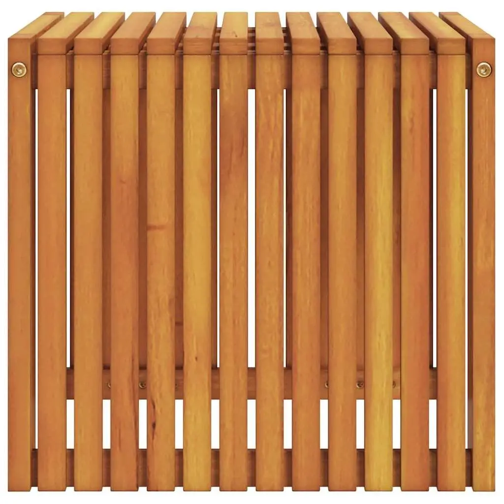 Teak Wood Side Table Rectangular Brown 43x36x40cm Outdoor Patio Garden Furniture