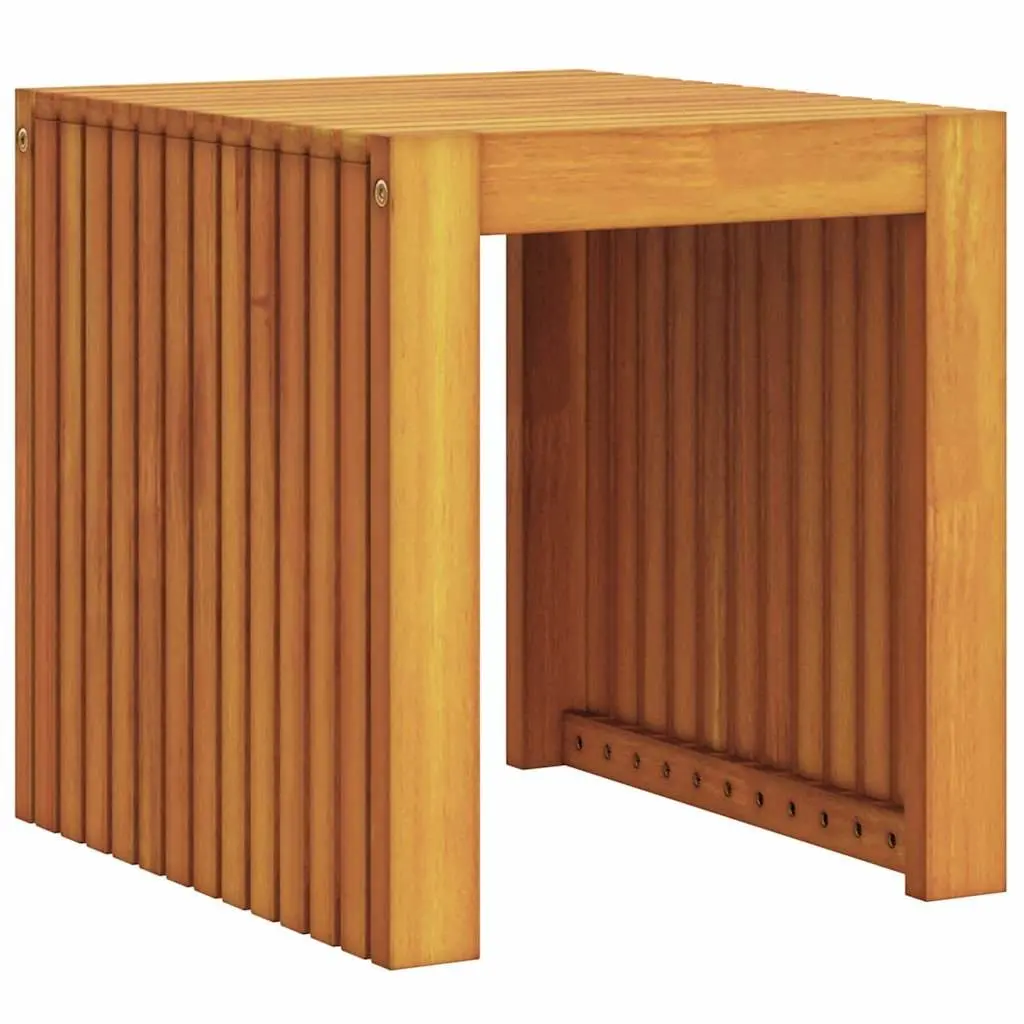 Teak Wood Side Table Rectangular Brown 43x36x40cm Outdoor Patio Garden Furniture