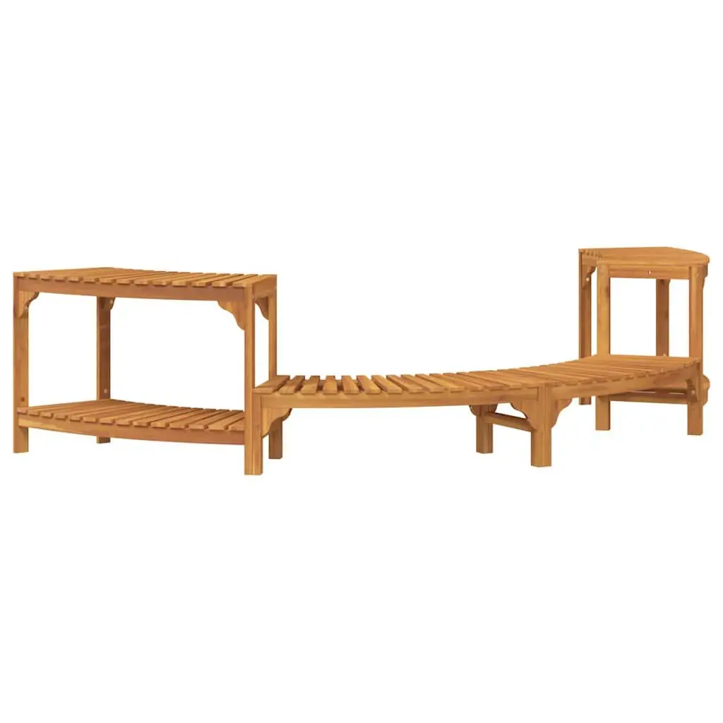 Hot Tub Surround Acacia Wood Half-Round 252x112x55.5cm Brown