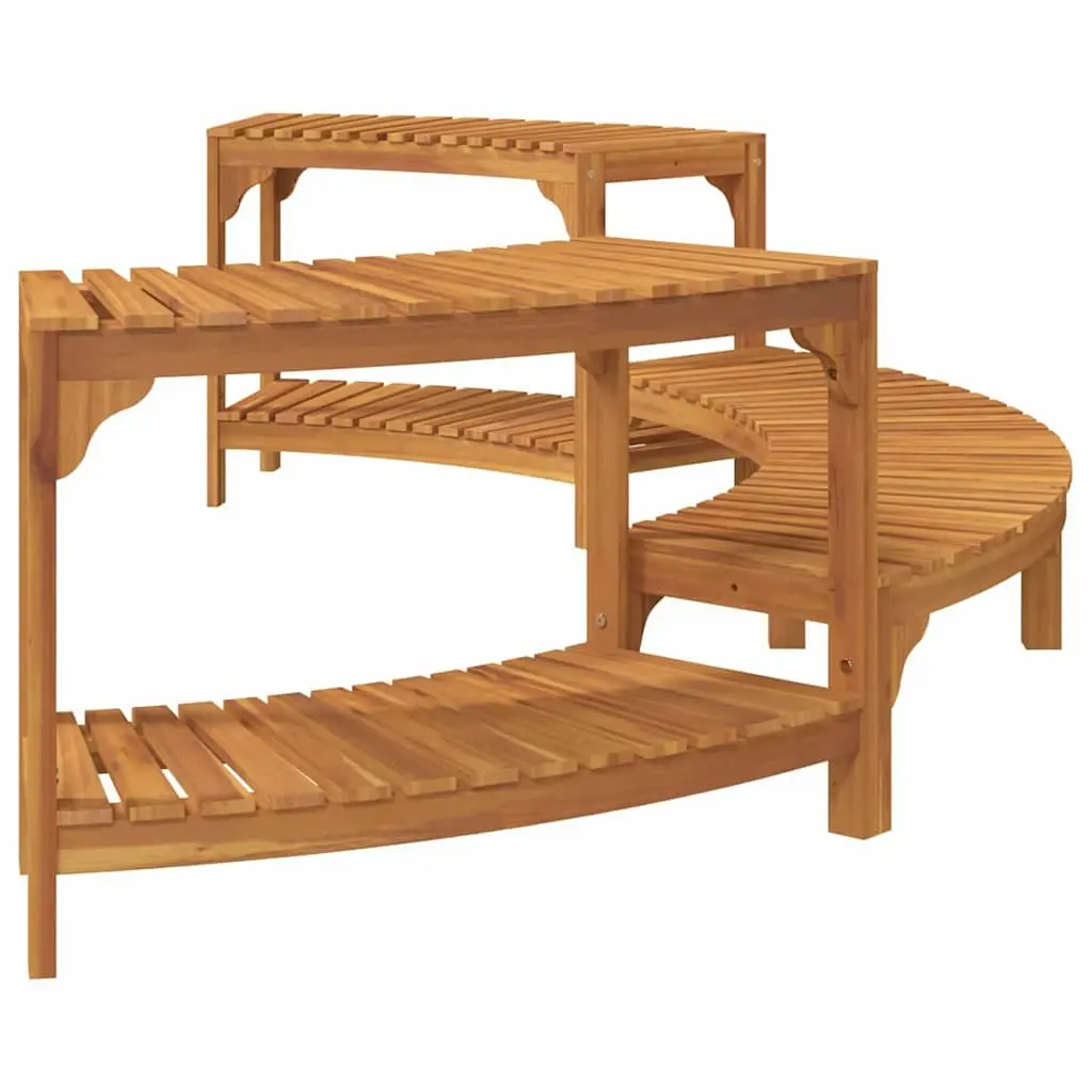 Hot Tub Surround Acacia Wood Half-Round 252x112x55.5cm Brown