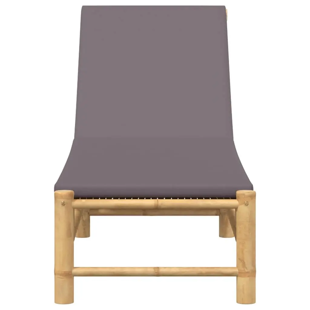 Sun Lounger Outdoor Garden Patio Chair Bamboo Adjustable Backrest Cushion Seat