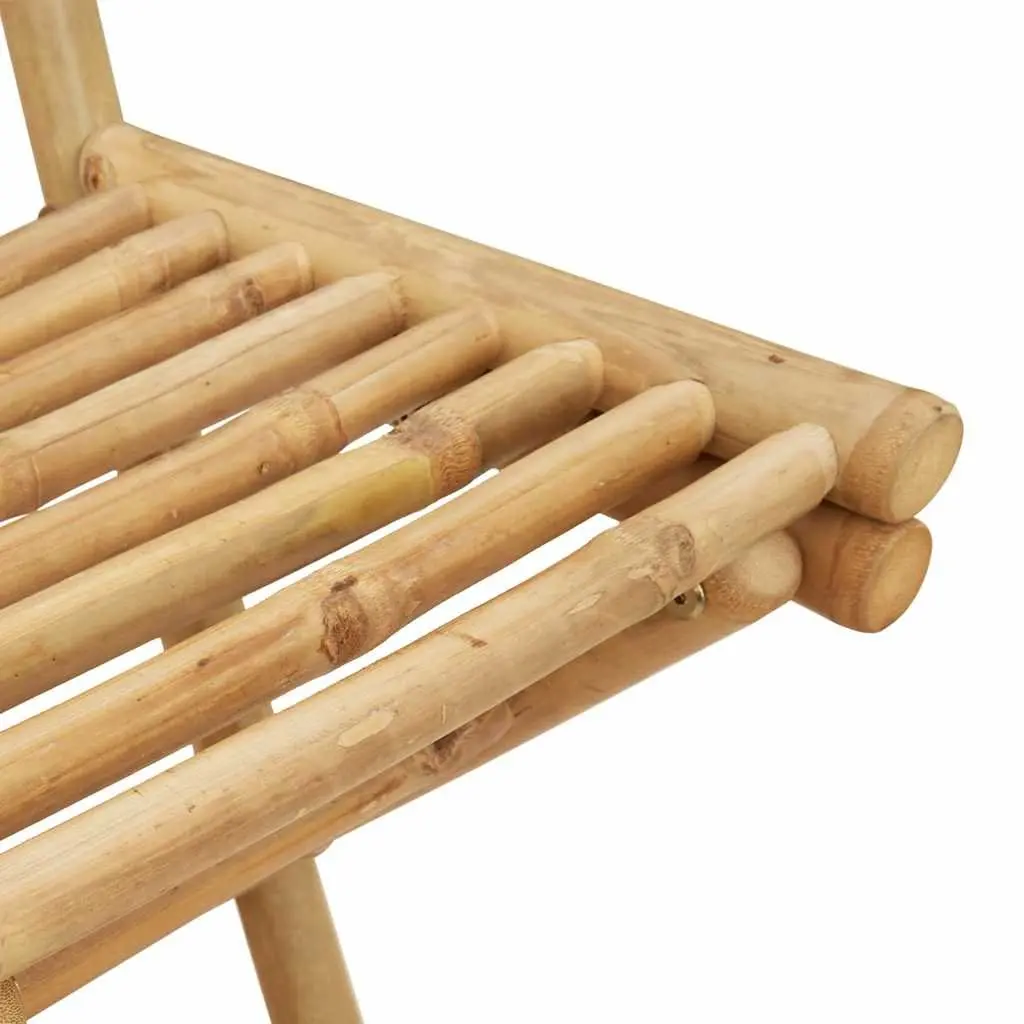 Bamboo Outdoor Bar Set 3 Piece Foldable Patio Furniture Compact Brown