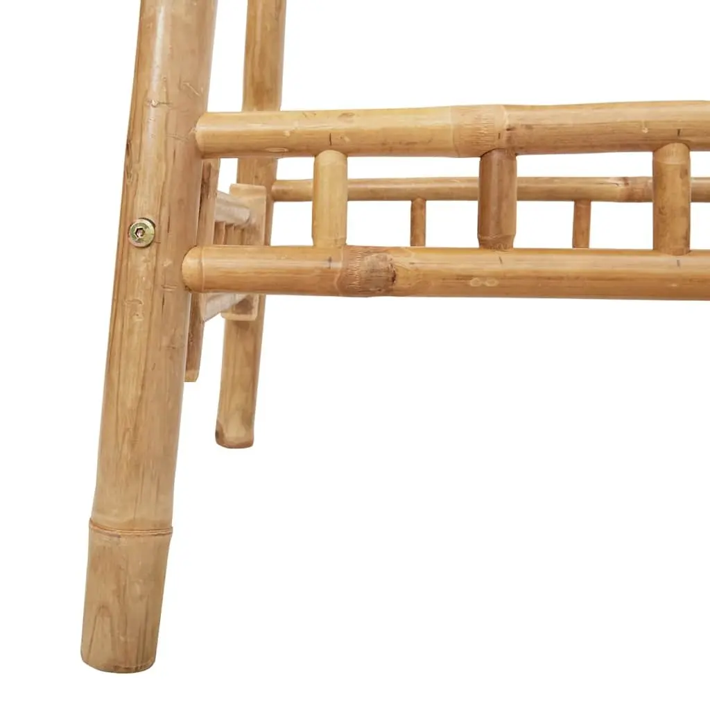 Bamboo Outdoor Bar Set 3 Piece Foldable Patio Furniture Compact Brown