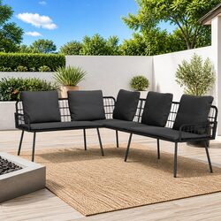 Practical L-Shaped Outdoor Sofa for Gardens and Patios