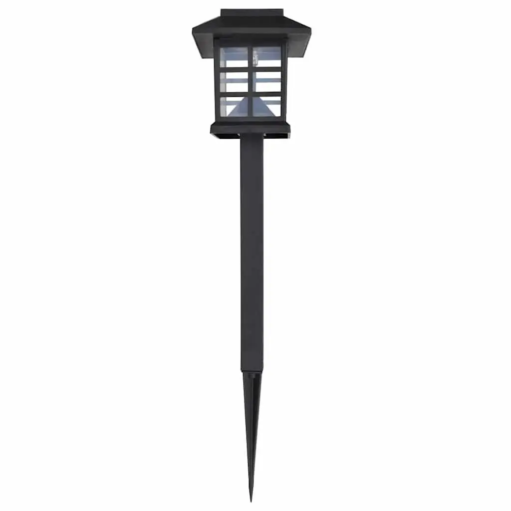 Solar LED Light Set 12 Pieces Black Durable Plastic Ground Spike for Outdoor Garden Patio Yard